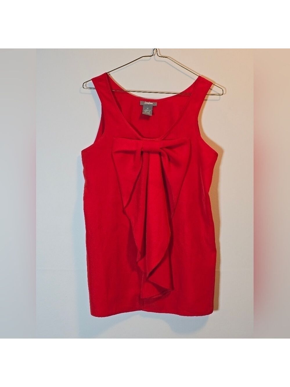 Neiman Marcus front bow detail sleeveless top color red size XS